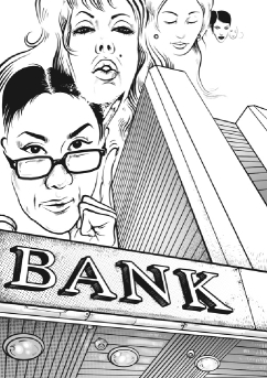 Karikatura - banka jako milenka