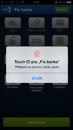 Fio - TouchId pomocí otisku prstu Fio - TouchId pomocí otisku prstu