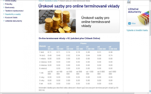 Spořicí účty - 2013.11.04 - Citibank